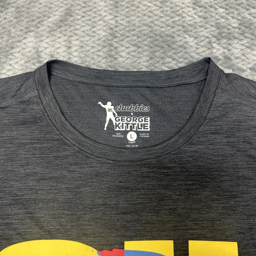 Chubbies x George Kittle T Shirt Men's L Gray Oh Hey There Lightweight AthletIc